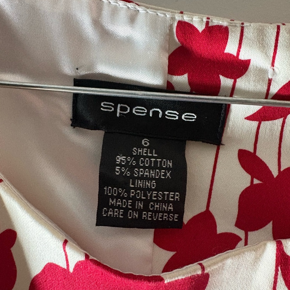 Spense Women’s Fit‎ & Flare Vibrant Red & Cream Multipattern Dress With Pockets - Picture 4 of 6